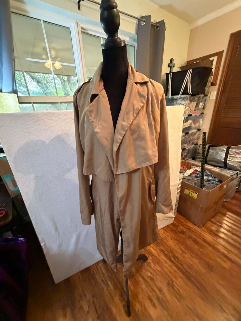 Zara Basic Tan Trench Coat Size XS